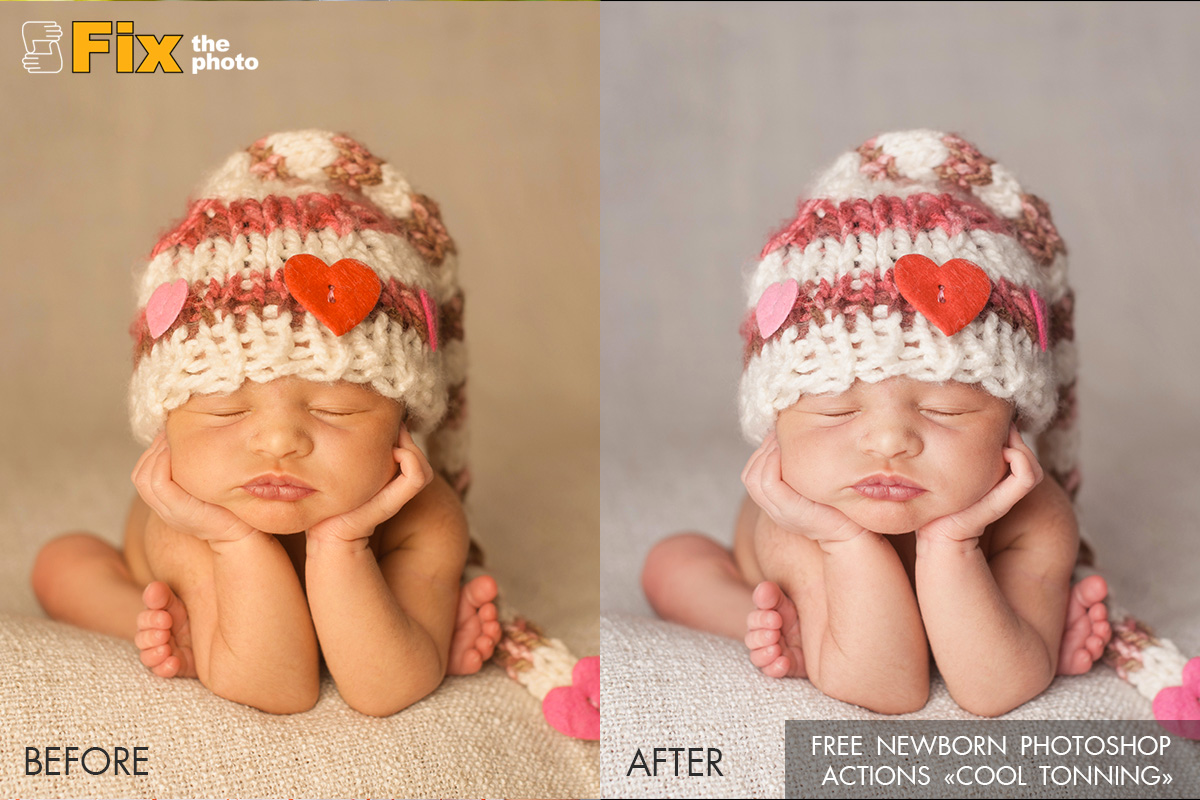 Free Photoshop Action for Newborn Shooting